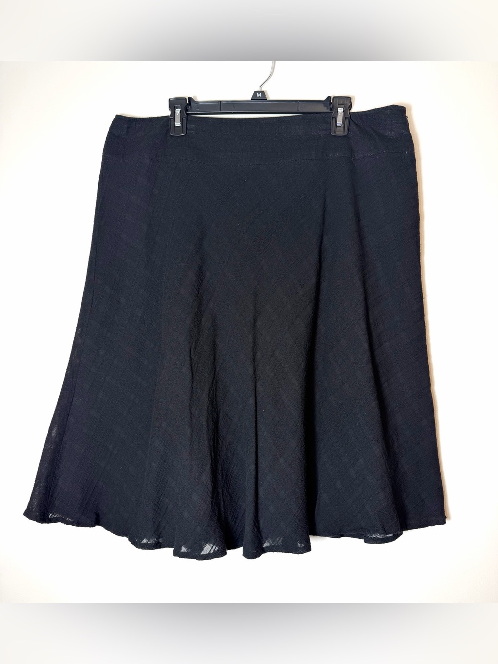 Jones Wear 100% Cotton Black Textured A-Line Skirt Women’s Size 18